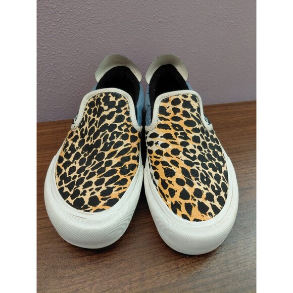 Straye Slip On Sneakers Straight Savage Animal Print Orange Black M8.5/W10 - Picture 2 of 8